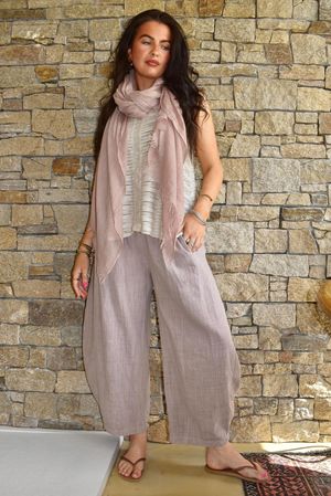 Frame Cotton Vintage Wash Barrel Pant Setting Plaster